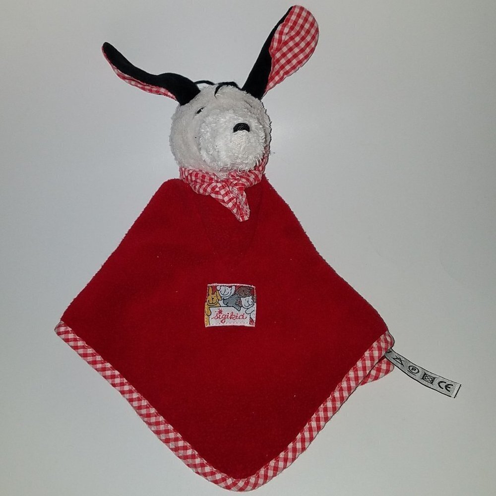 Sigikid Germany Red White Puppy Dog Lovey Baby Toy